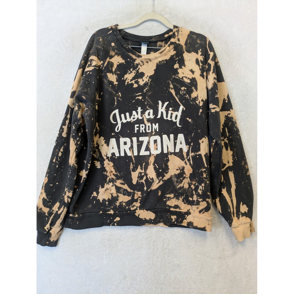 Powerade‎ Sweatshirt Unisex L Black Just a Kid from Arizona Bleach Wash Graphic